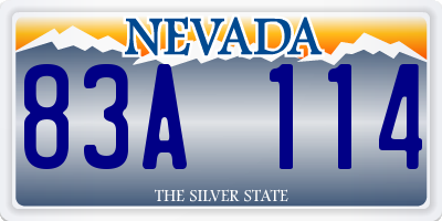 NV license plate 83A114