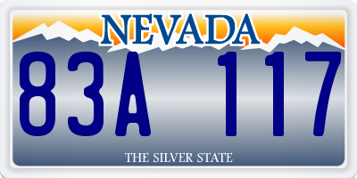 NV license plate 83A117