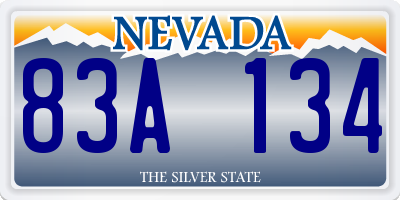 NV license plate 83A134