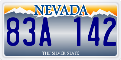 NV license plate 83A142