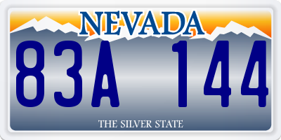NV license plate 83A144