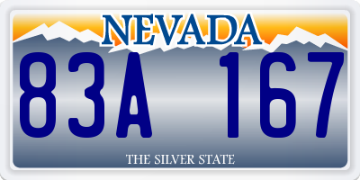 NV license plate 83A167