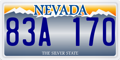 NV license plate 83A170