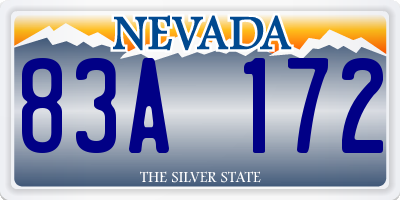 NV license plate 83A172