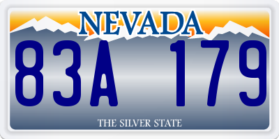 NV license plate 83A179