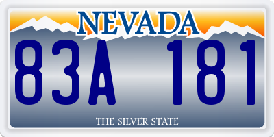 NV license plate 83A181