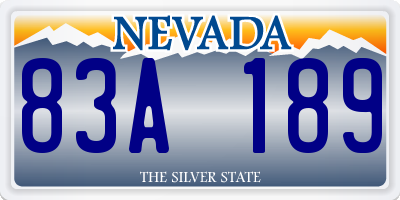 NV license plate 83A189