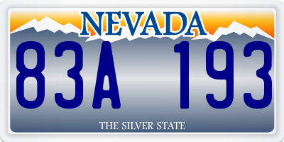 NV license plate 83A193