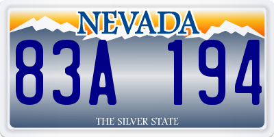 NV license plate 83A194