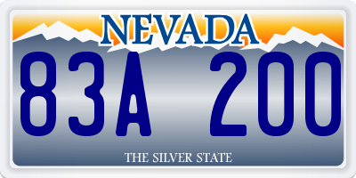 NV license plate 83A200