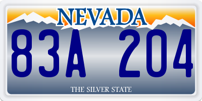 NV license plate 83A204