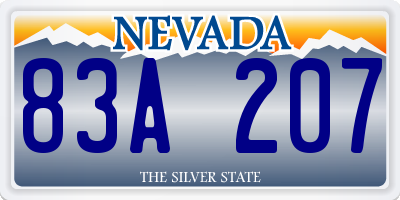 NV license plate 83A207