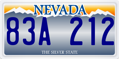 NV license plate 83A212