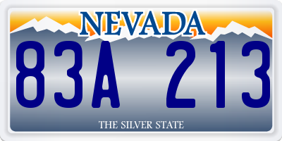 NV license plate 83A213