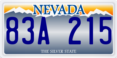 NV license plate 83A215