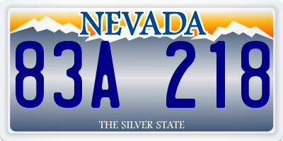 NV license plate 83A218