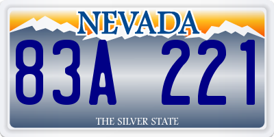 NV license plate 83A221