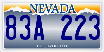 NV license plate 83A223