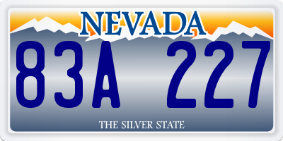 NV license plate 83A227