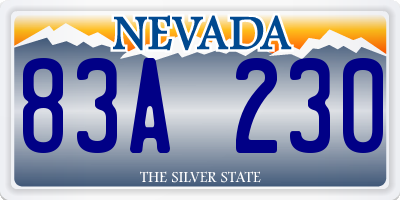 NV license plate 83A230