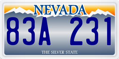 NV license plate 83A231