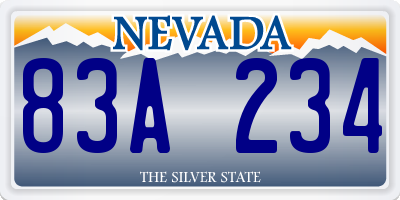 NV license plate 83A234