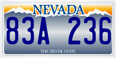 NV license plate 83A236