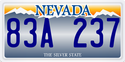 NV license plate 83A237