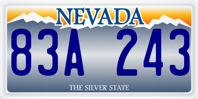 NV license plate 83A243