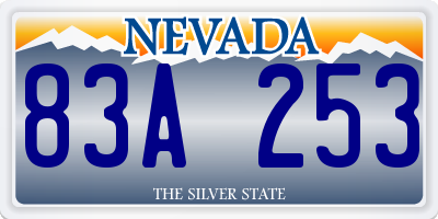 NV license plate 83A253