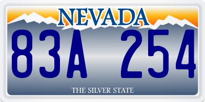 NV license plate 83A254