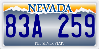 NV license plate 83A259