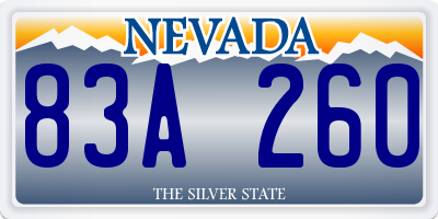 NV license plate 83A260