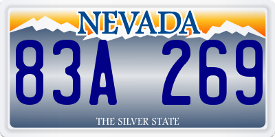 NV license plate 83A269