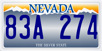 NV license plate 83A274