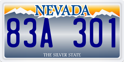 NV license plate 83A301