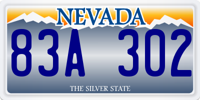 NV license plate 83A302