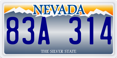 NV license plate 83A314