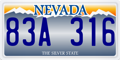 NV license plate 83A316