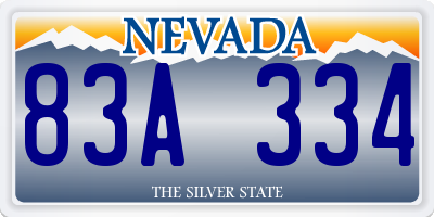 NV license plate 83A334