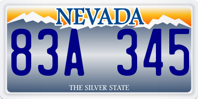 NV license plate 83A345