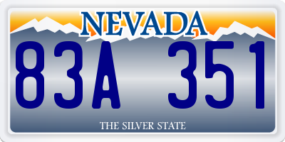 NV license plate 83A351