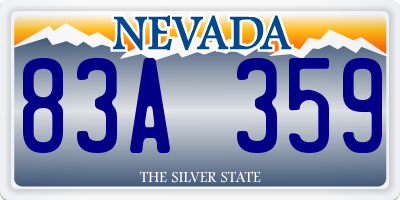 NV license plate 83A359