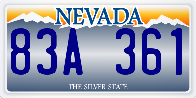 NV license plate 83A361