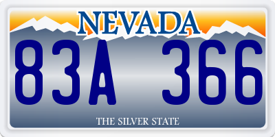 NV license plate 83A366