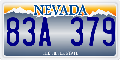 NV license plate 83A379