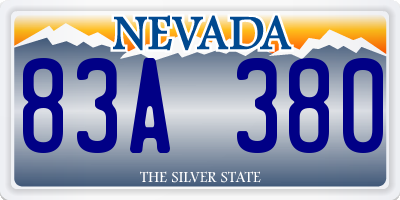 NV license plate 83A380
