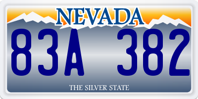 NV license plate 83A382