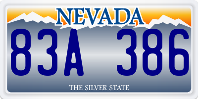 NV license plate 83A386