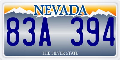 NV license plate 83A394